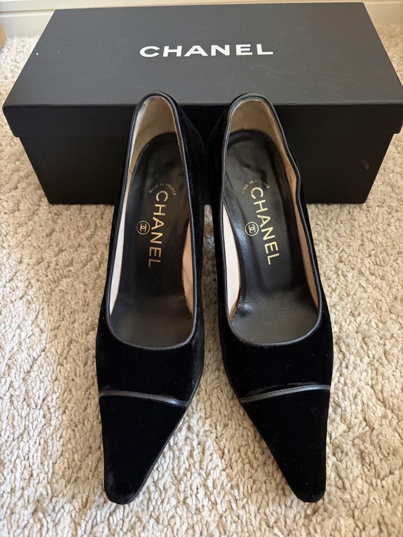 CHANEL パンプス　黒　34.5 CHANEL（シャネル） ［飯能本店］CHANEL #34 1/2 (日本サイズ:約22.0cm