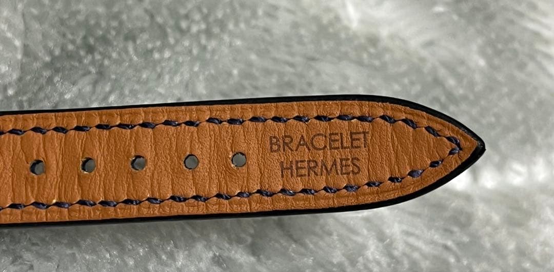 HERMES 《ケープコッド》 PM31 二重巻 純正レザーベルト ネイビー