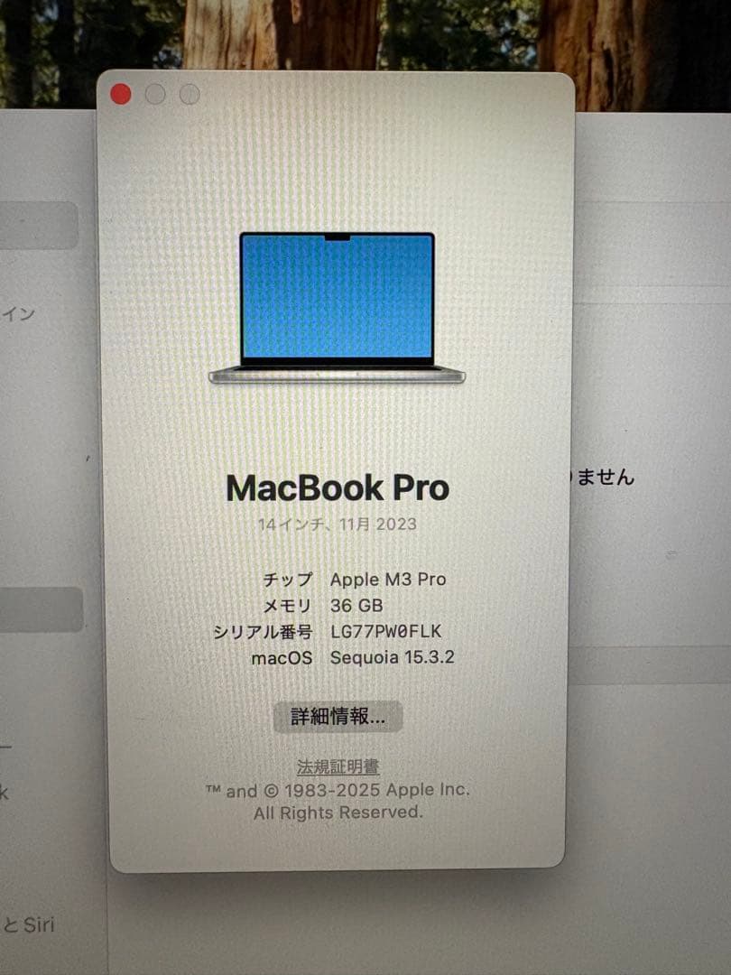 MacBook Pro 36GB/512GB/M3超美品 2023