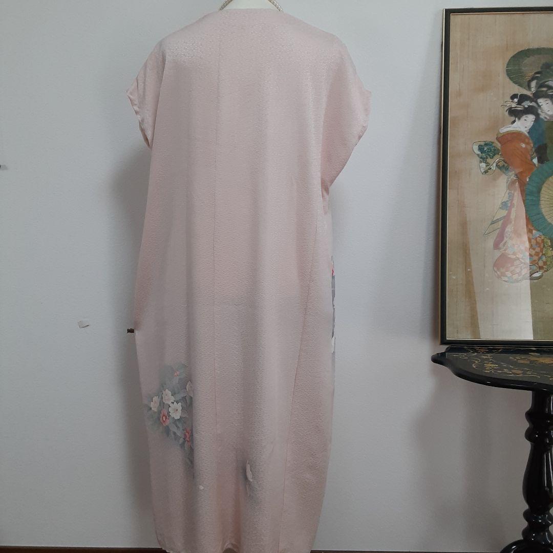 リメイク着物ロングワンピースボレロ付き正絹L着丈115センチ - メルカリ