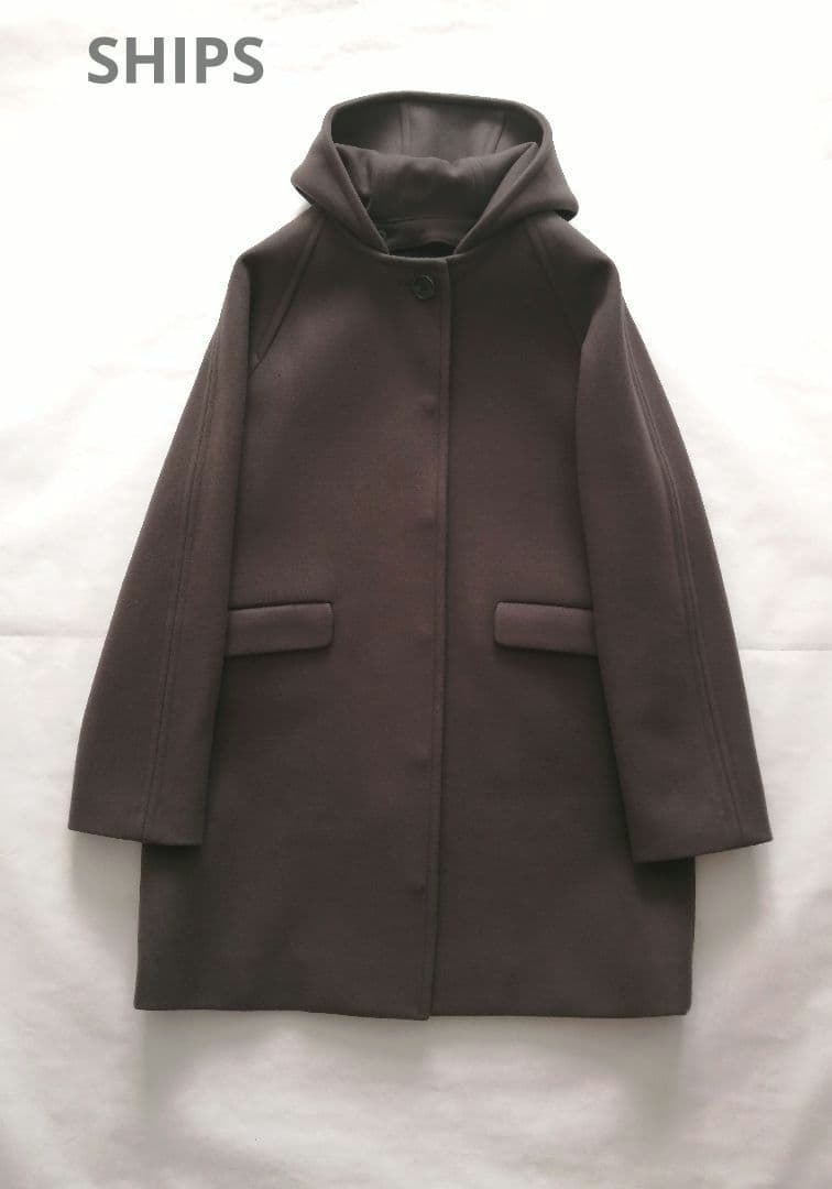 SHIPS ブラウン フード付き コート 中古・古着通販】SHIPS (シップス) ダッフルコート ブラウン サイズ:M