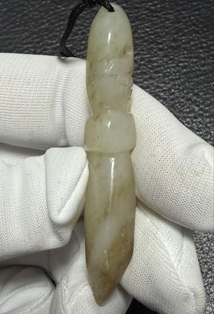 和田玉 人物彫刻 玉掛件 ペンダント 天然石 中国古美術 C1A01002