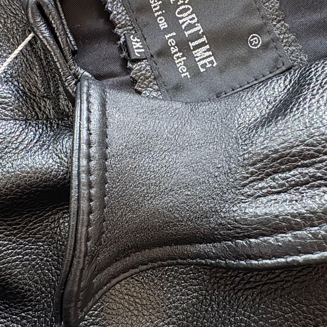 新品未使用タグ付き FORTIME レザージャケット 本革 牛革 3XL 4L