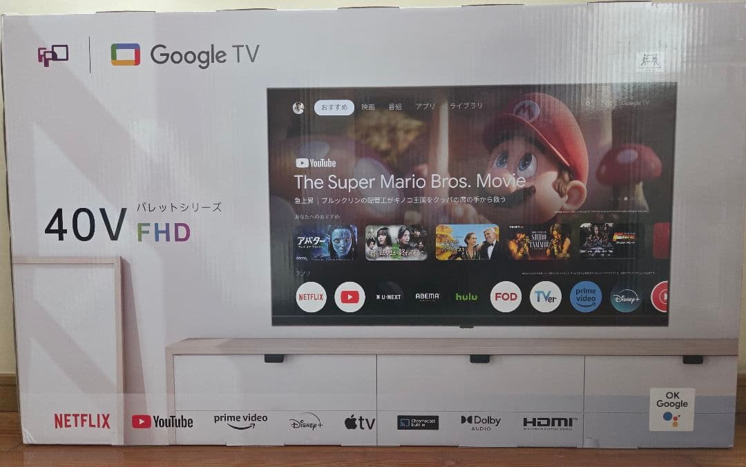 FPD チューナーレス テレビ 40V型 FHD Google TV