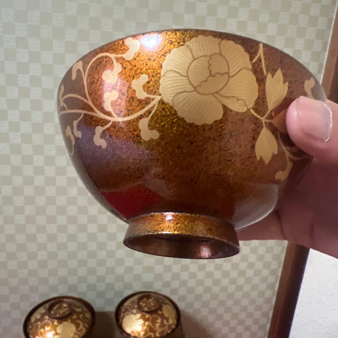 梨子地蒔絵吸物椀 10客供箱