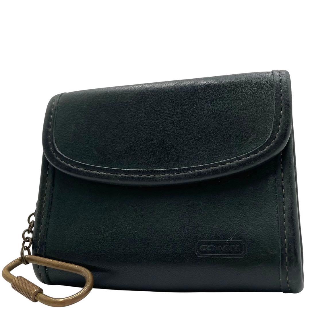 オールドコーチ 財布 レザー グリーン ケース カラビナ ウォレット オールドコーチ ☆ レザー ミニ ショルダーバッグ ポシェット グリーン