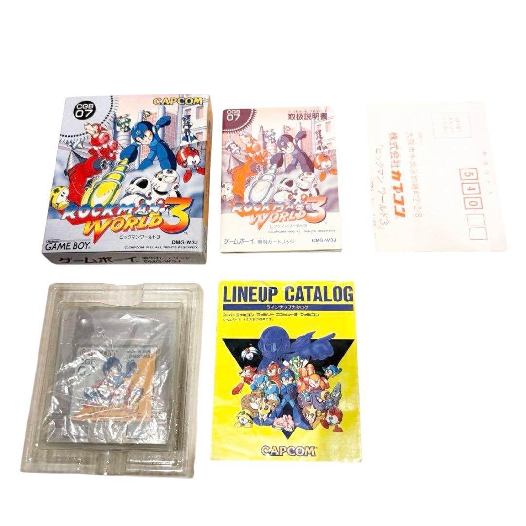 極美品 ゲームボーイ ロックマンワールド3 外箱 説明書 内袋