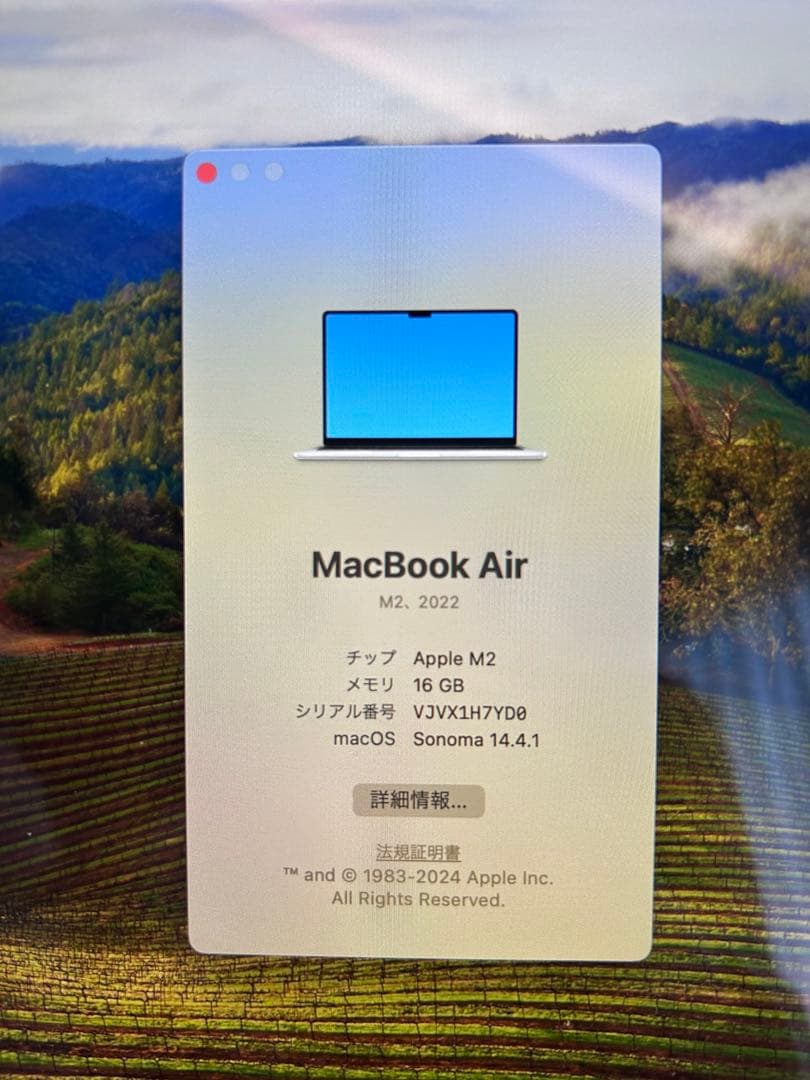 MacBook本体 Apple MacBook Air M2 2022 16GB