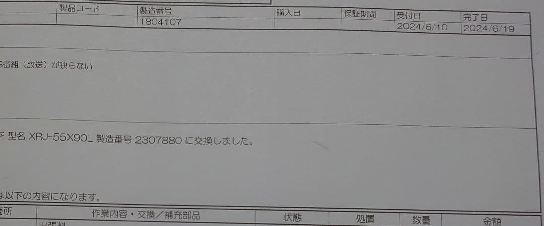 SONY ブラビア XRJ-55X90L　55インチ