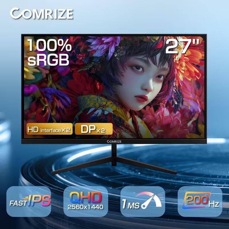 【新品未使用】COMRIZE 27インチ ゲーミングモニター 2560x1440