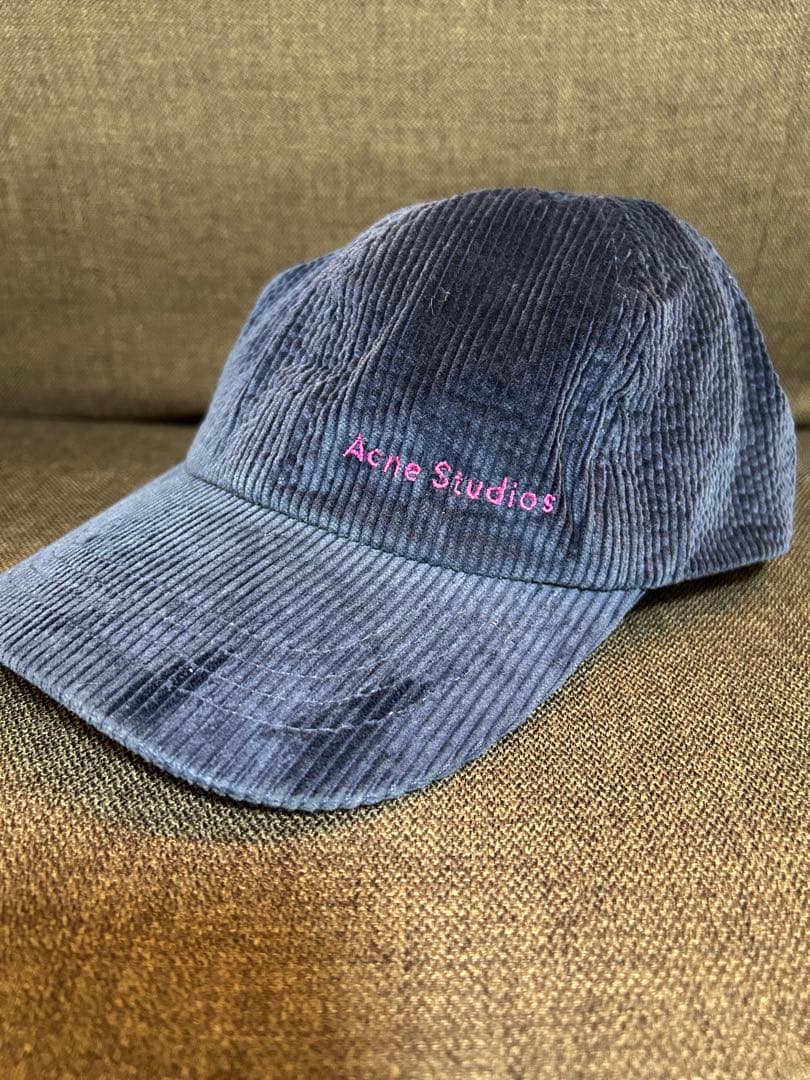 限界値下げ　美品『ACNE STUDIOS』コーデュロイ　キャップ Acne Studios - ロゴキャップ - フェイデッドブラック
