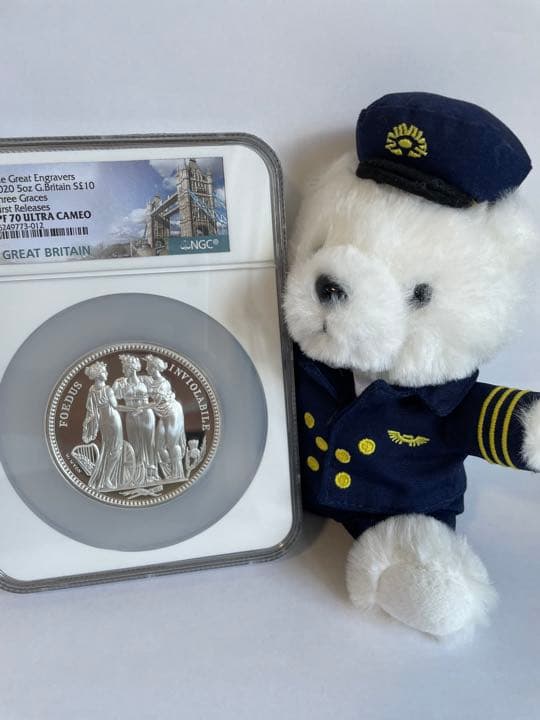 値下げしました！イギリス スリーグレイセス 大型5オンス 銀貨 特別出品 【PCGS69鑑定】ロイヤルミント版 2020 スリーグレイセス 5