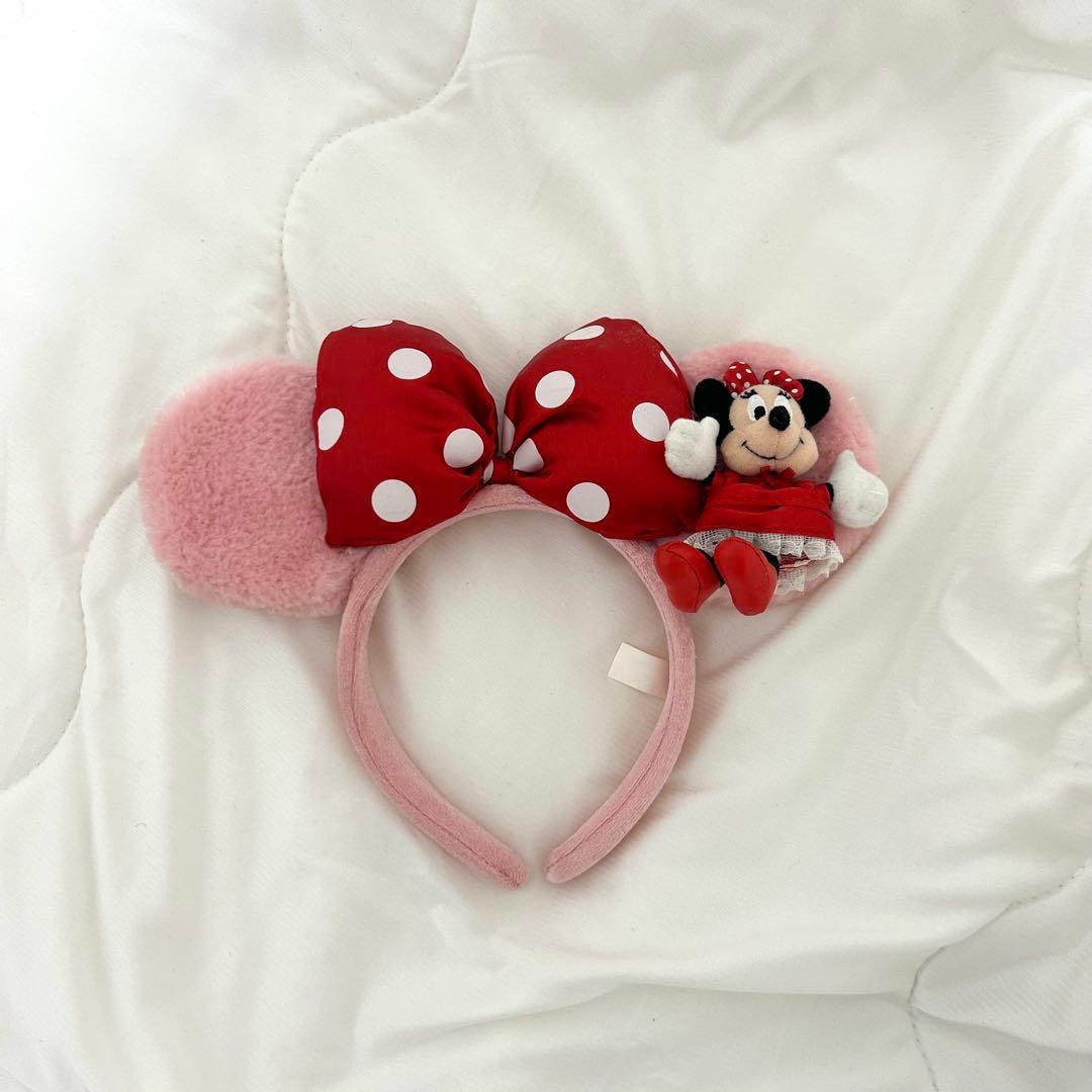 美品 ！ディズニー ミニーちゃん カチューシャ ピンク レア 早い者勝ち