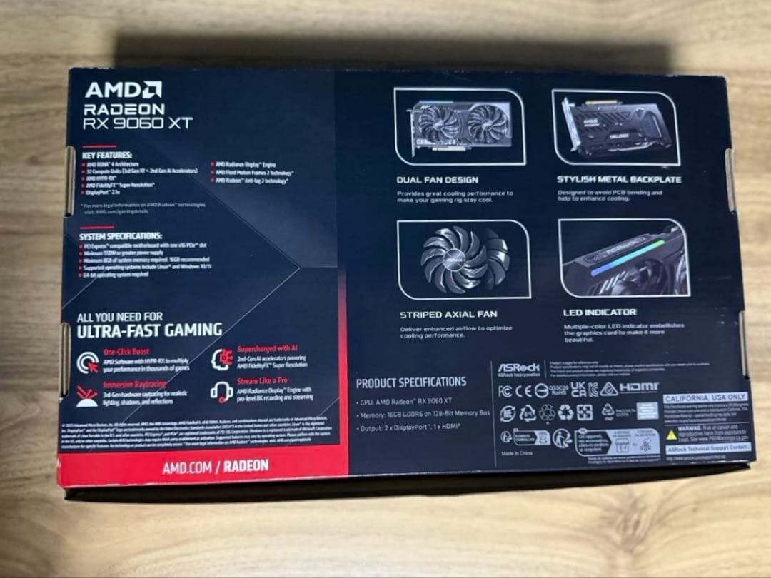グラフィックボード・グラボ・ビデオカード ASRock Radeon RX9060XT CL 16GO