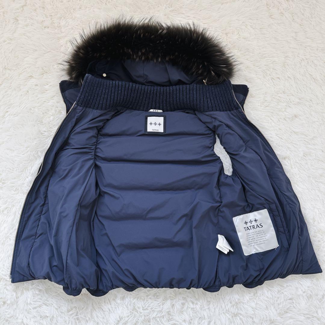 タトラス ダウンベスト L ファー カシミア混 LTA14A4188 ネイビー