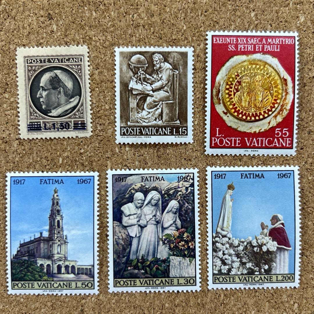 海外 外国切手 バチカン市国の切手 未使用美品6点 ピウス12世他 - メルカリ