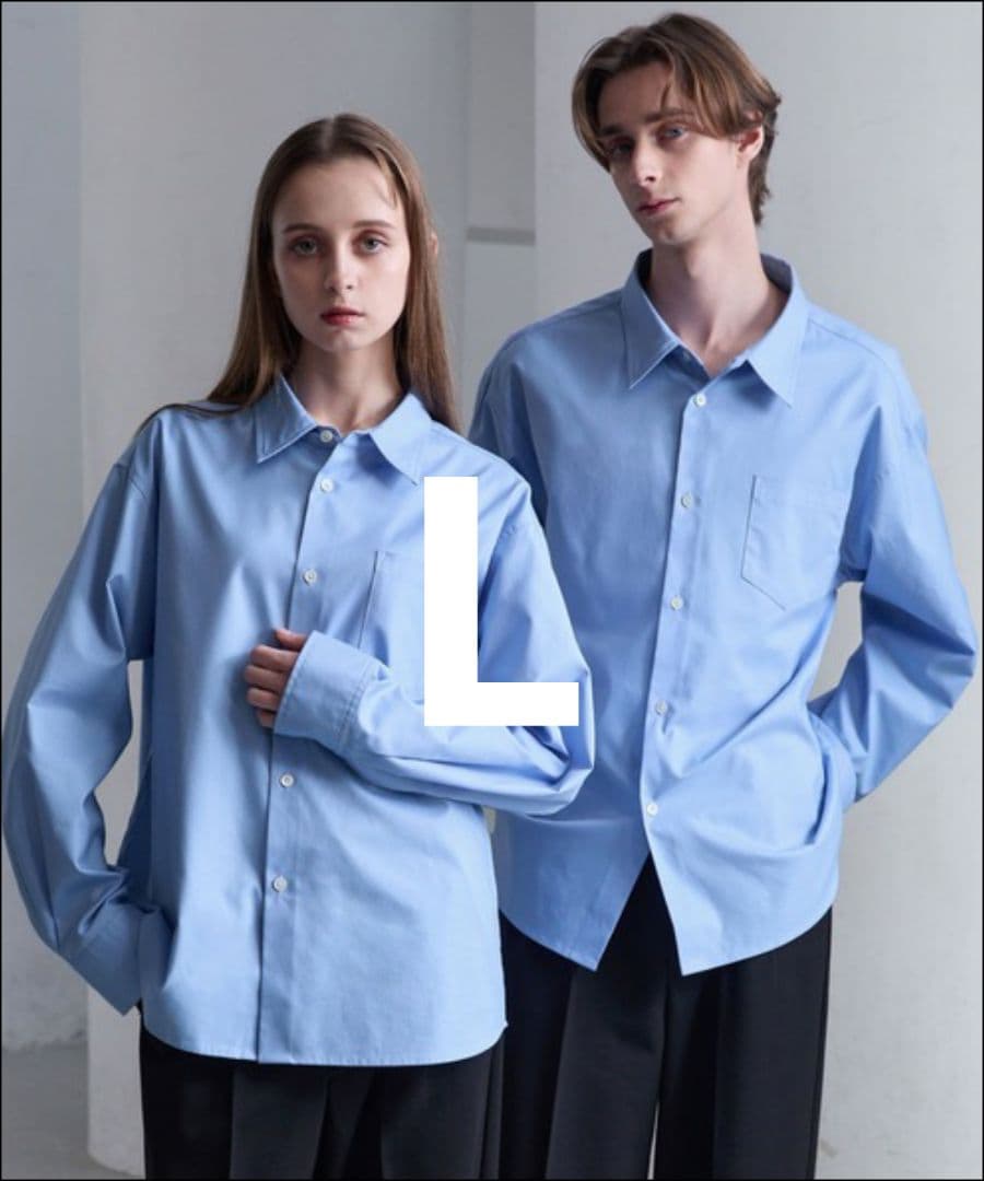 CLEL ロイヤルオックスフォード レギュラーカラーシャツ サックス