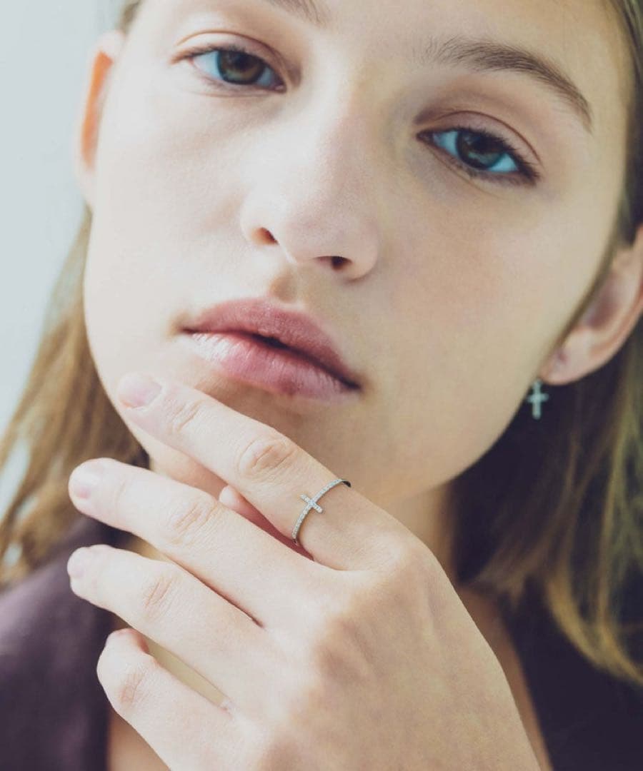 eteシルバー クロスデザイン リング♯11 - アクセサリー激安