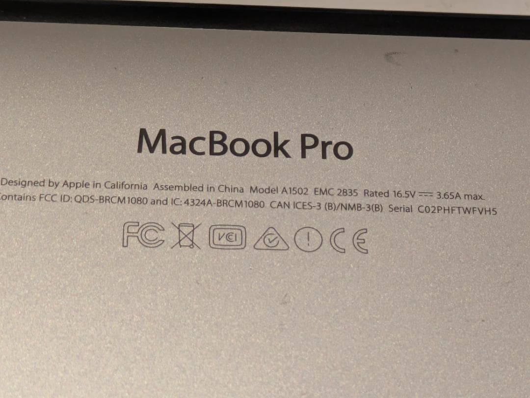 t*m様 Apple MacBook Pro A1502 MF840J/A ノー