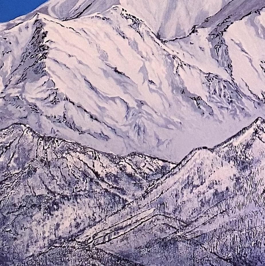 加山又造、【白嶺】、希少な額装用画集より、新品額装付、状態良好