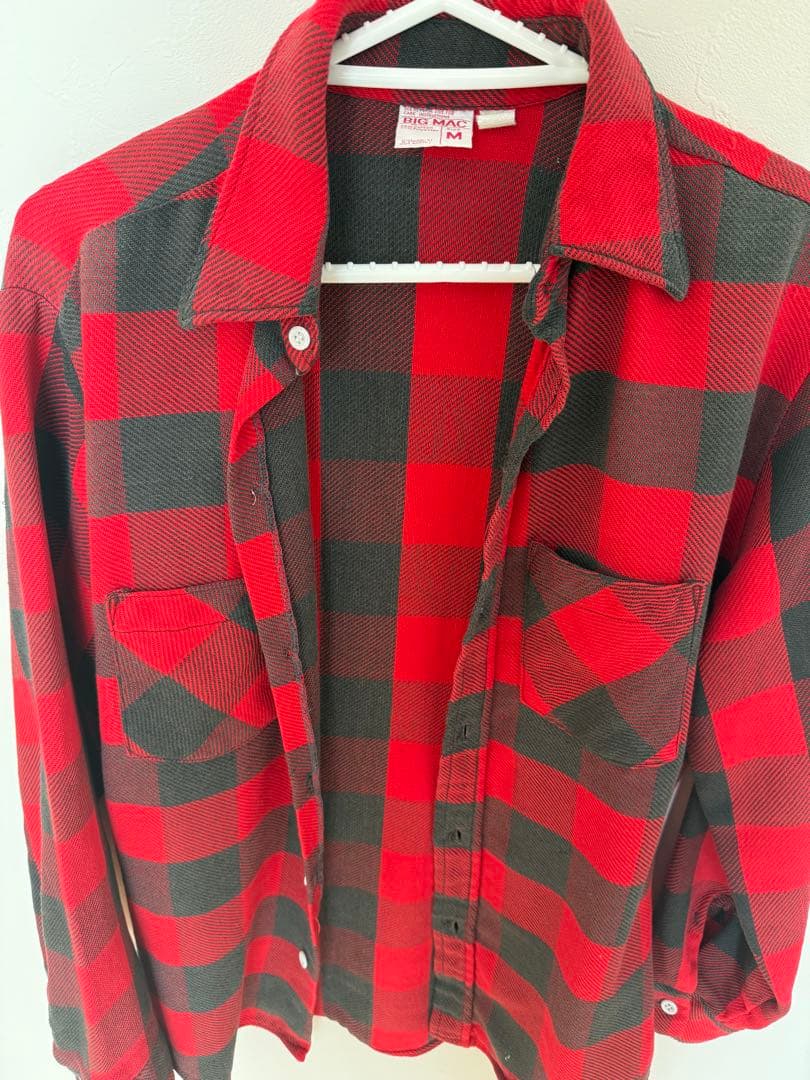 70s BIG MAC ネルシャツ 70s BIG MAC L/S ネルシャツ USA製 Size L コットンシャツ ビッグマッ