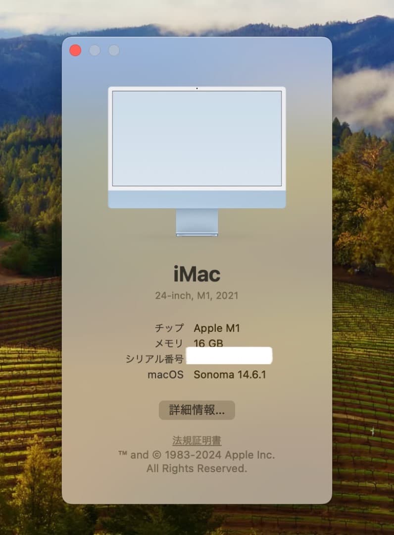 iMac M1 ブルー メモリ16GB ストレージ256GB