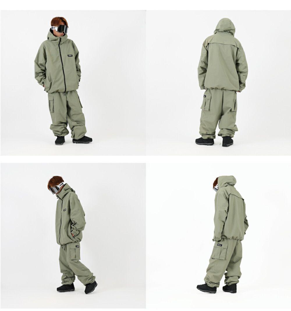 HIMANI スノーボードウェア上下セット オリーブグリーン ハイマス