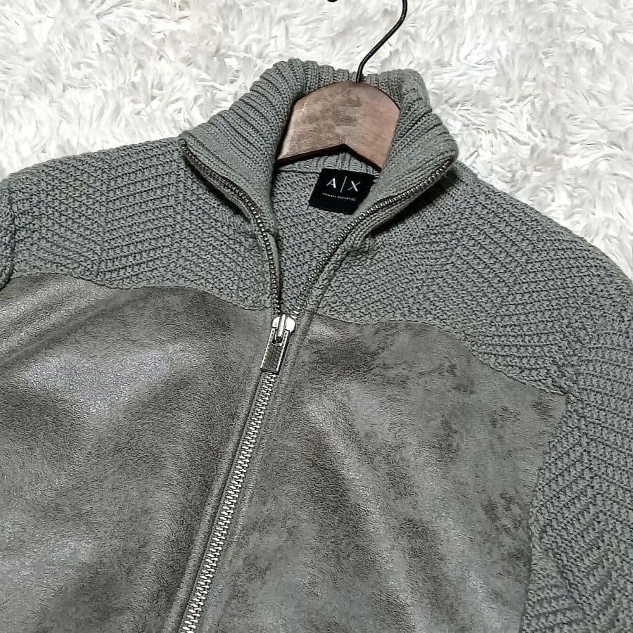アルマーニエクスチェンジ ドライバーズニット ダブルジップ フェイク