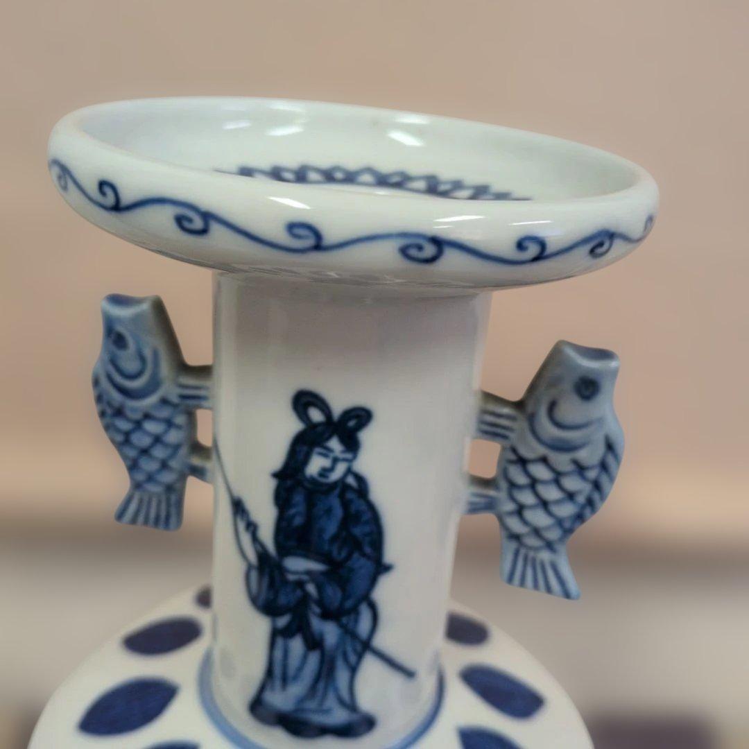 平安 手塚祥堂 作 染付 高砂花入 花器 花瓶 共箱 - メルカリ