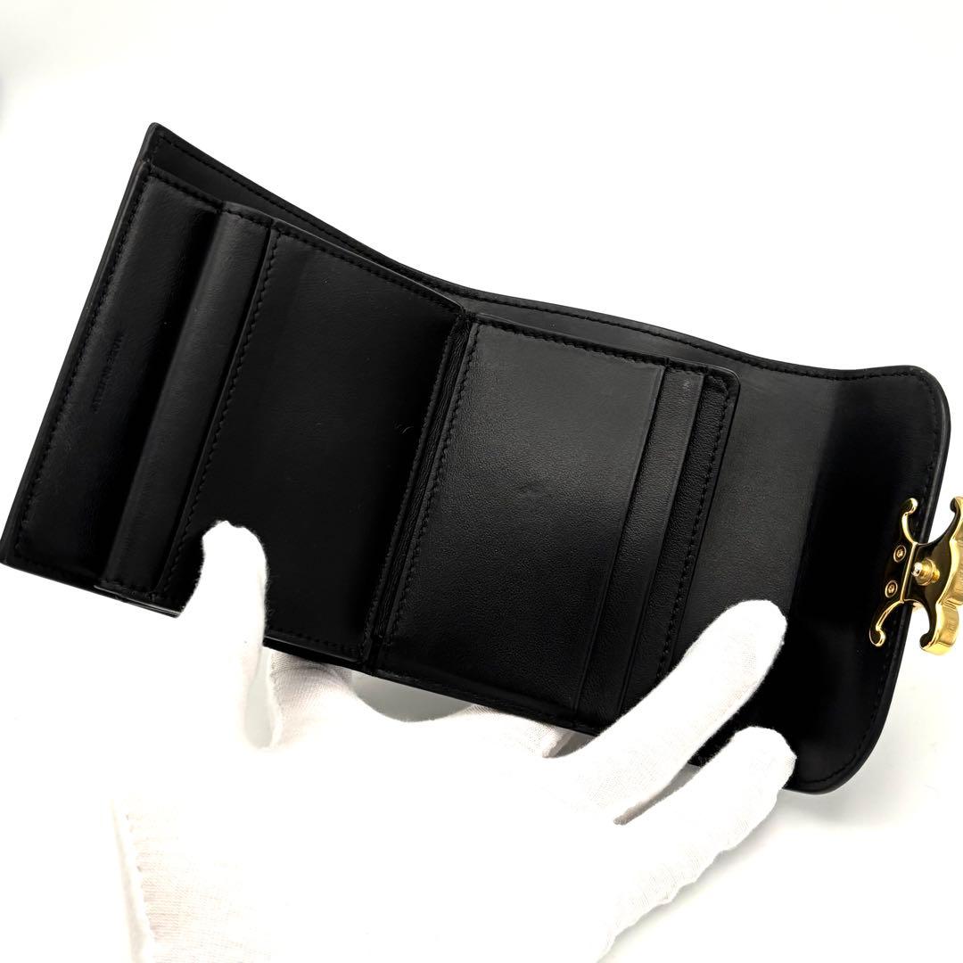 ☆箱付極美品☆セリーヌ 三つ折り財布 スモールフラップウォレット