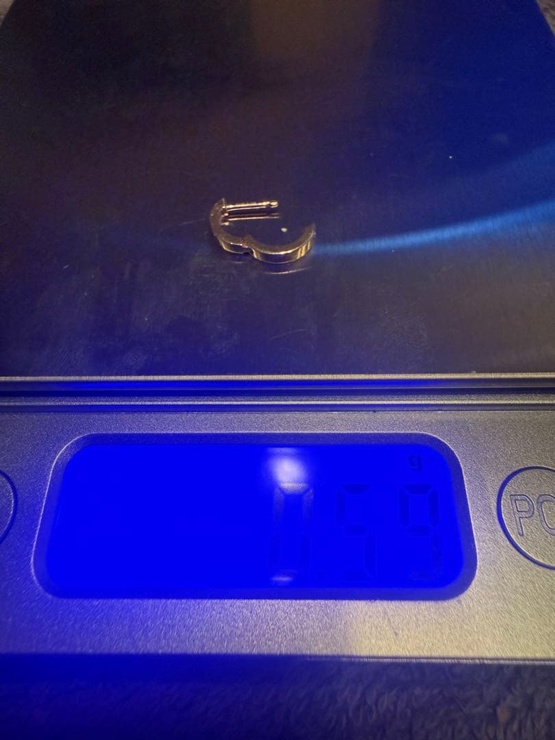 18金 フープピアス ダイヤモンド 0.1ct ゴールド 1.6×9.6mm