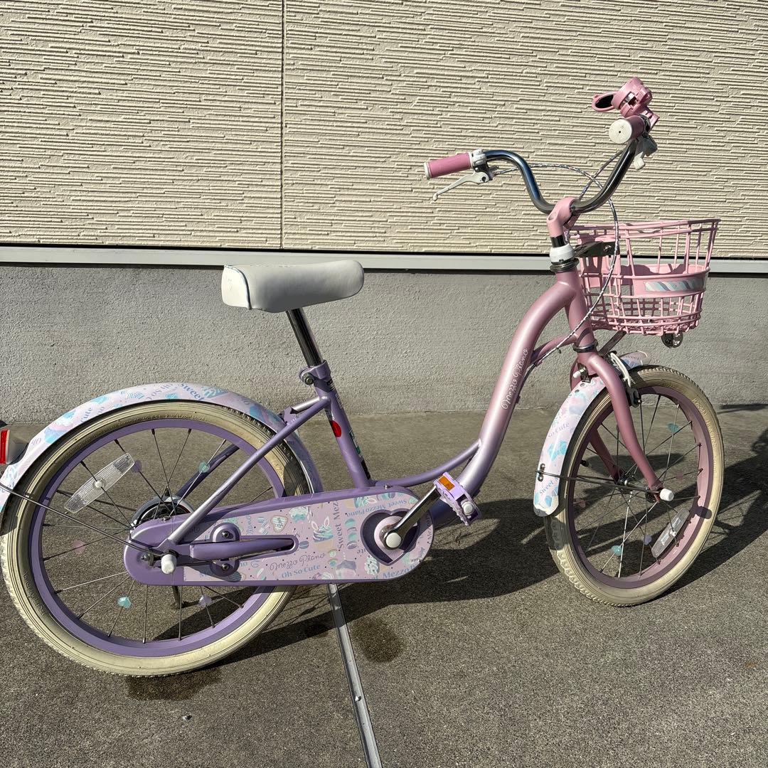 幼児用自転車 紫色とピンク色 メゾピアノ アサヒサイクル 18インチ