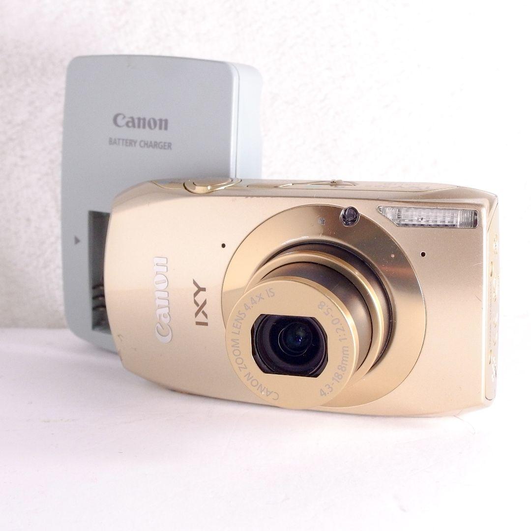 完動美品 キヤノン Canon IXY 32S ゴールド 純正バッテリー 充電器