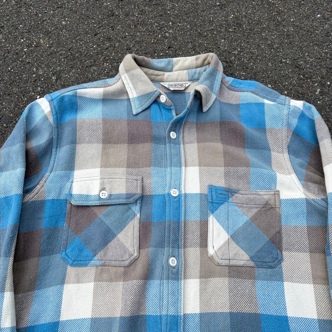 FIVE BROTHER ヘビーネルシャツ 70s 80s復刻 三角タグ - メルカリ