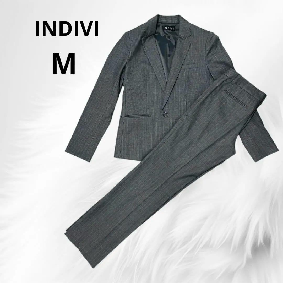 極美品✨INDIVI パンツスーツ M グレー 就活 入社式 セレモニー - メルカリ