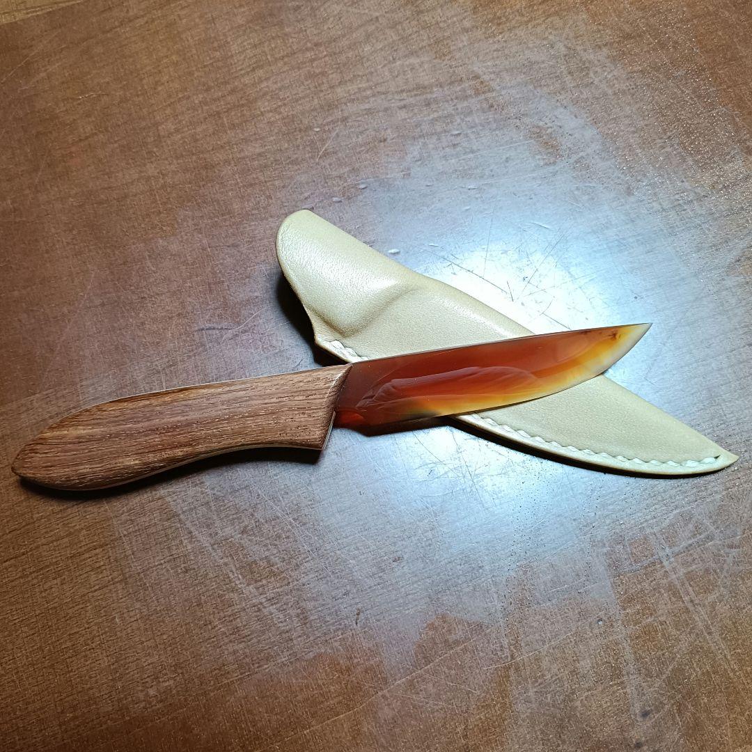 輝石工房　精霊石の箱庭　北林竹二 氏作 精霊石の御守り刀 輝石工房 精霊石の箱庭 北林竹二作品 ストーンナイフ】ストーンナイフ