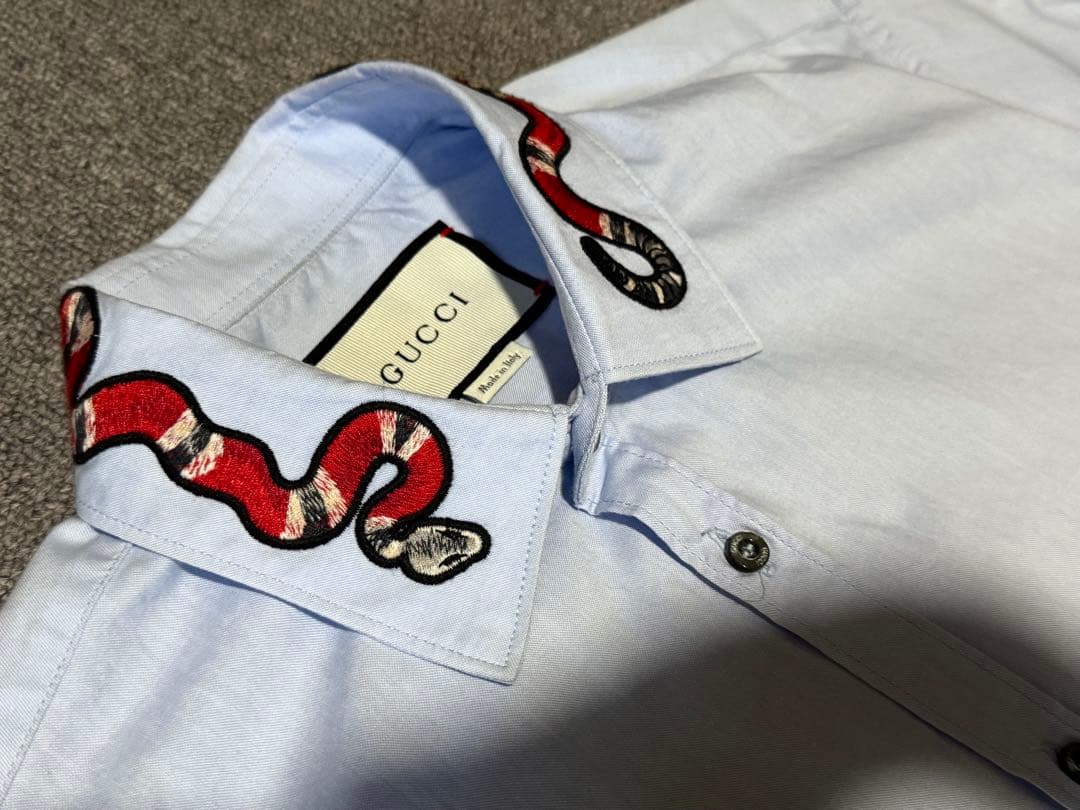 現行タグBTSテテ着用】グッチ 長袖シャツ スネーク 刺繍 Mサイズ