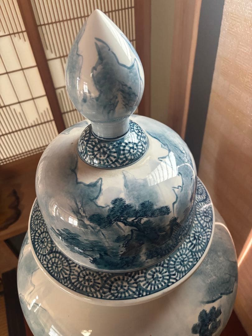 有田焼 金龍窯 博山作‼️】山水飾壷 沈香壺 大壷骨董品