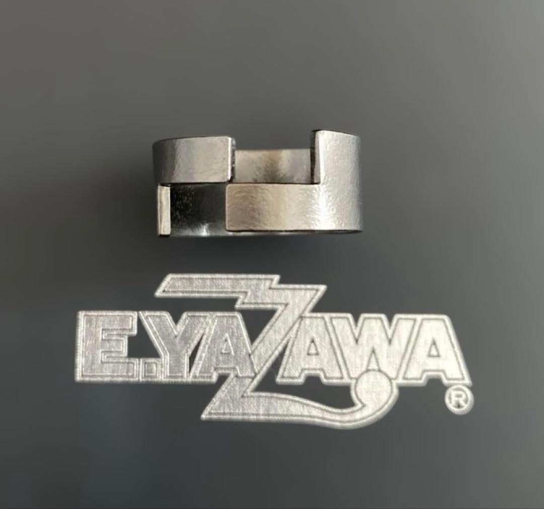 希少 E.YAZAWAロゴ メタルブラックリング