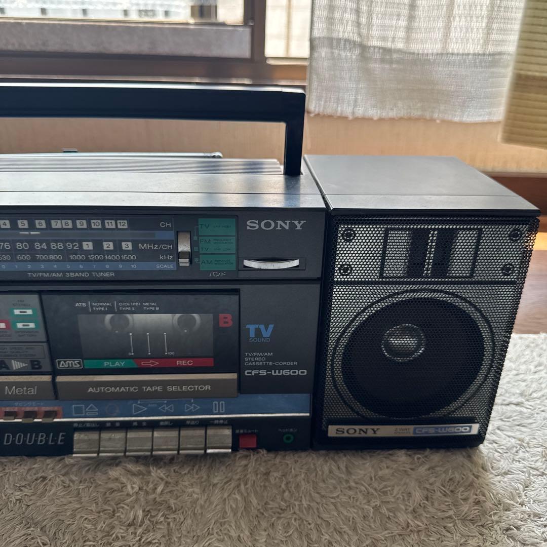 SONY ラジカセ CFS-W600 2WAY ブラック 昭和レトロ