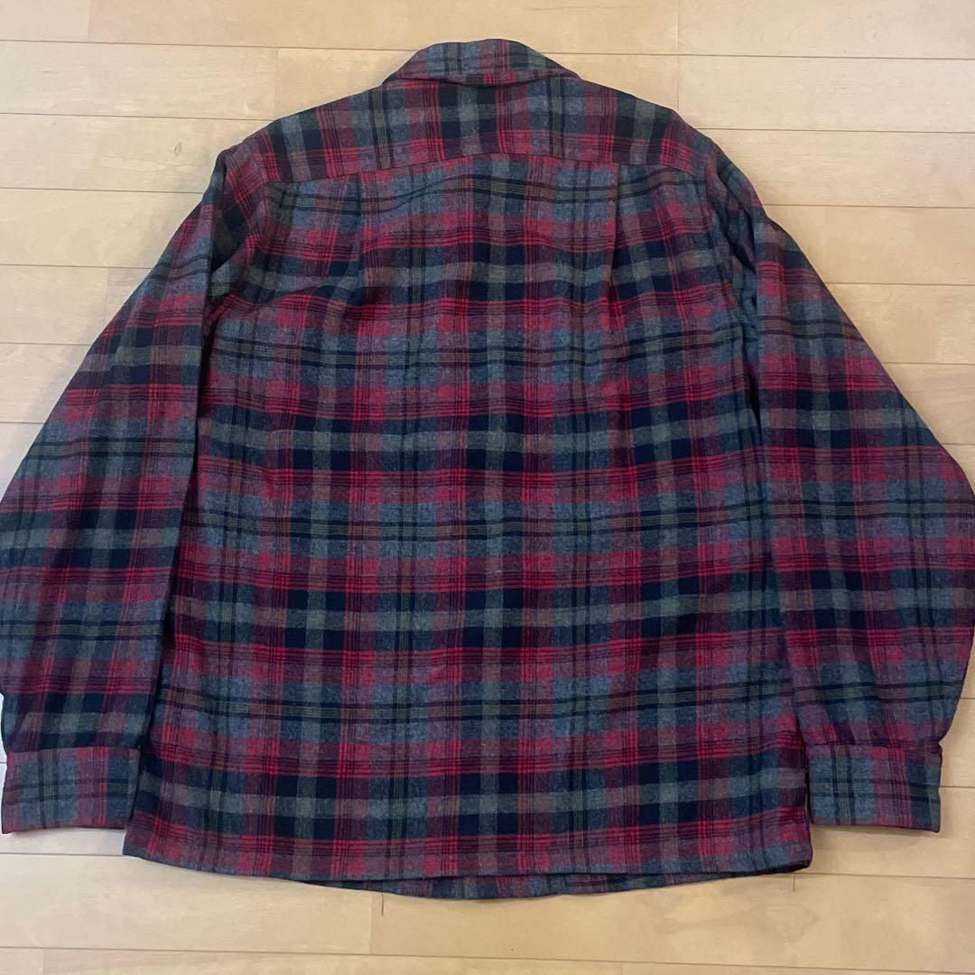 d*i様 グレー 赤 pendleton ウール ボードシャツ チェック USA