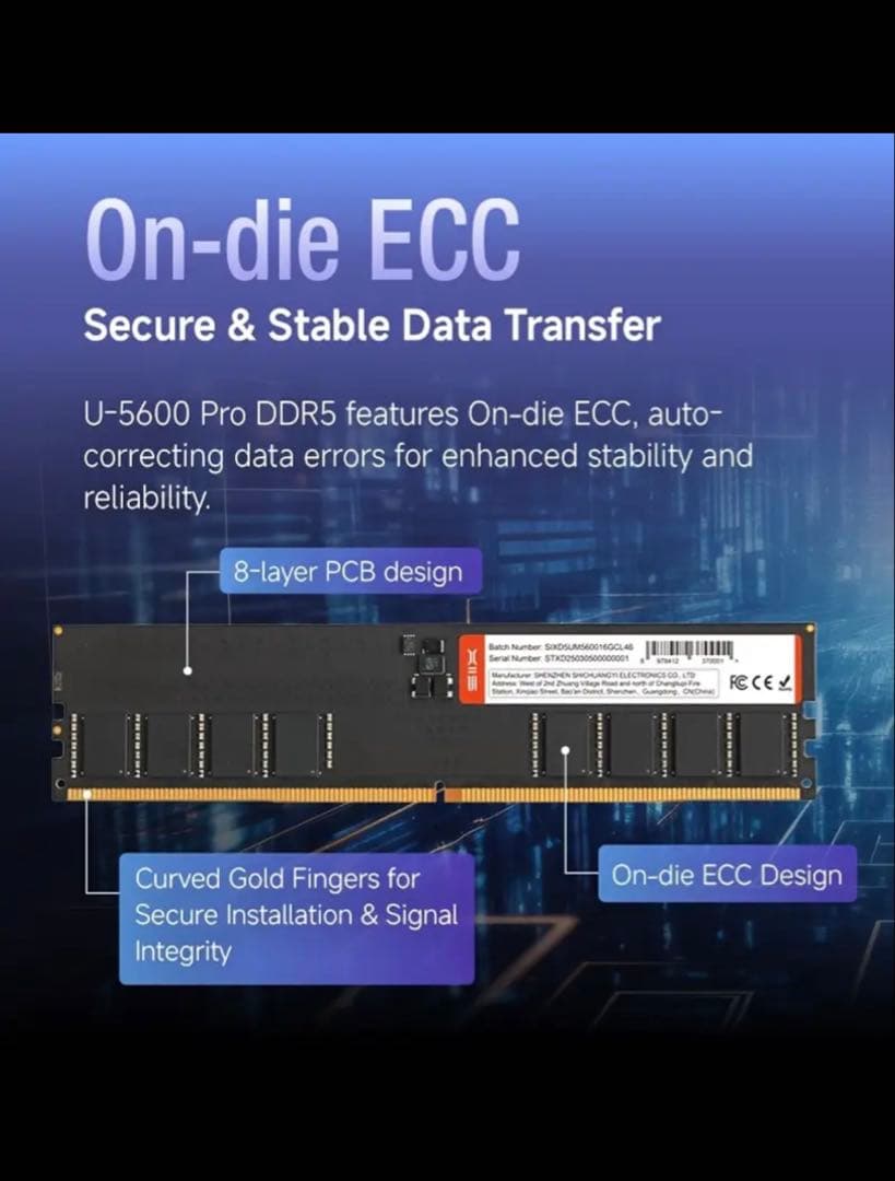 メモリー DDR5 RAM 64GB 32GBx2 5600 UDIMM