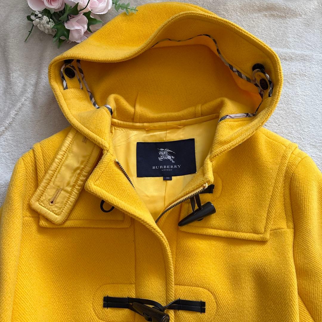 極美品 ✨バーバリー ダッフルコート 黄 38 トグルボタン ノバチェック