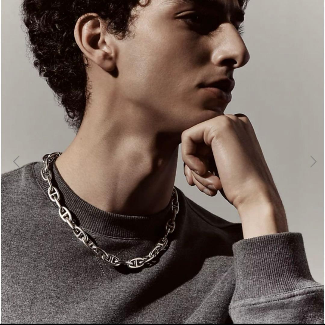 ギャランティ原本付 新品 エルメス シェーヌダンクル ネックレス GM29