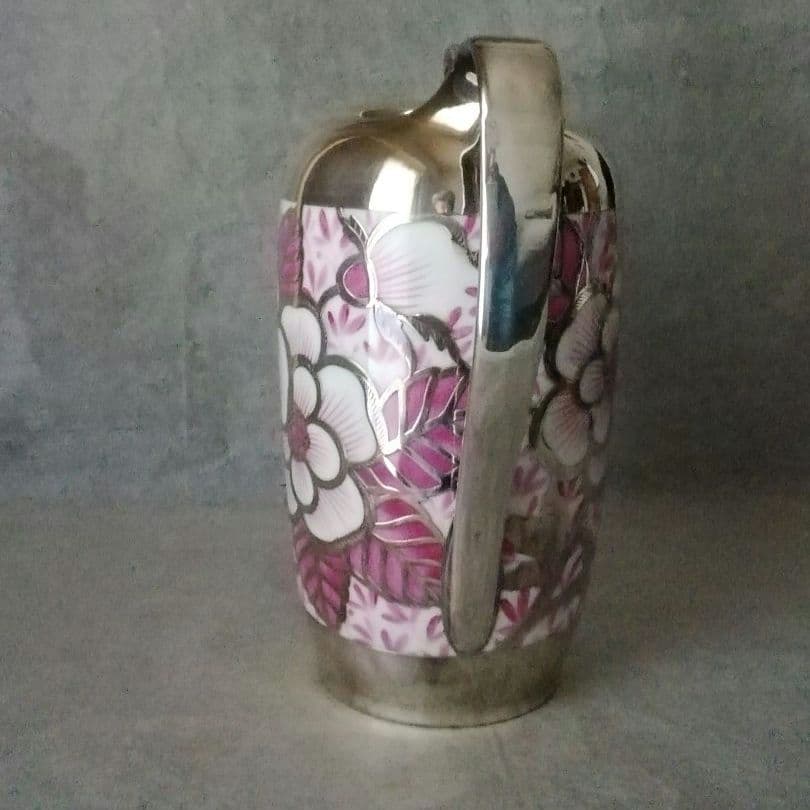 逸品 純銀巻ティーポット花図紋ラージポット アールデコ フリードリヒ