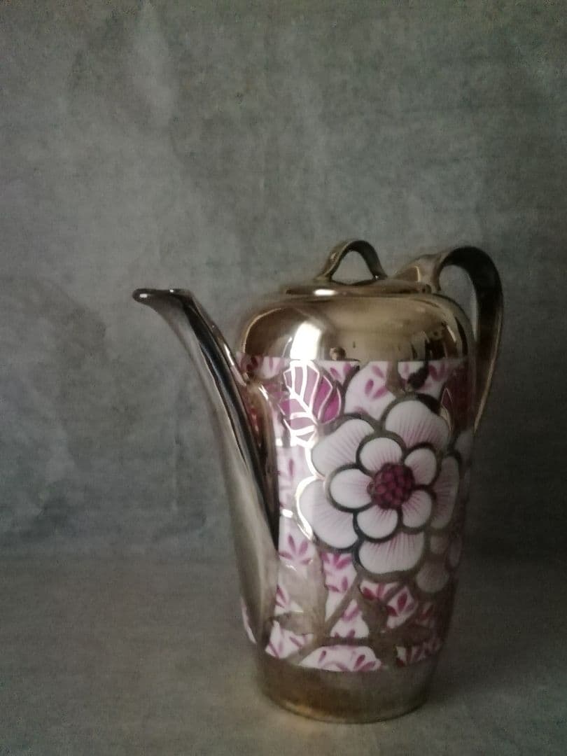 逸品 純銀巻ティーポット花図紋ラージポット アールデコ フリードリヒ