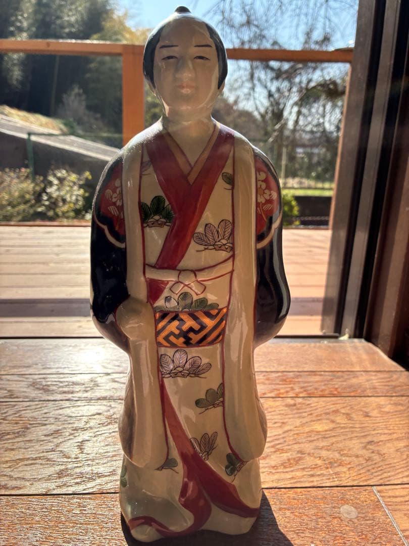 特大40cm 希少 有田焼、円左エ門窯　 陶器人形 置物 時代風俗 色絵 骨董 特大40cm 希少 有田焼、円左エ門窯 陶器人形 置物 時代風俗 色絵 骨董