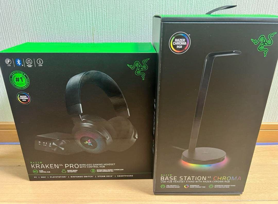 Razerクラーケンv4pro夜久 Razer Kraken V4 Pro Wireless Gaming Headset with Control Hub, RGB