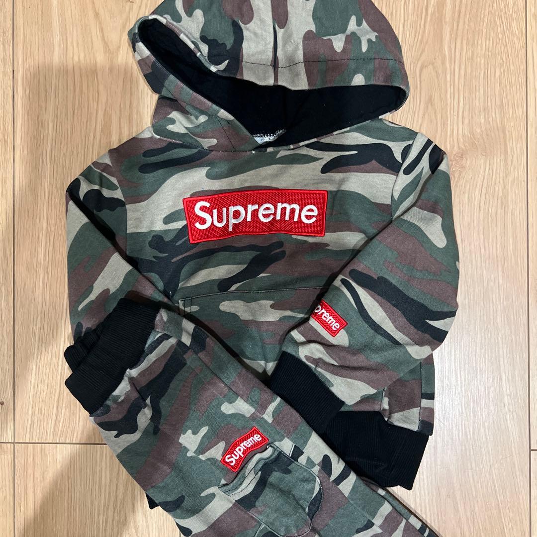 Supreme 迷彩柄 パーカー 100cm - メルカリ