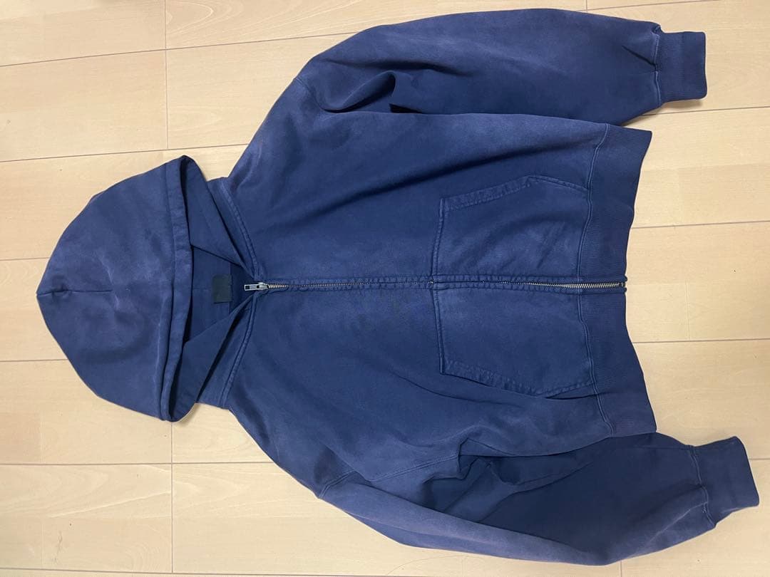 Belvetベルベットネイビー ジップアップフード付きパーカー - メルカリ